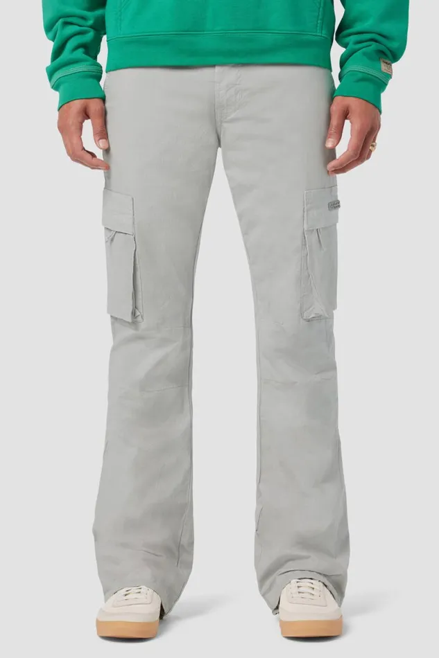 Hudson Jeans Pants Men Walker Cargo Kick Flare Ripstop Grey