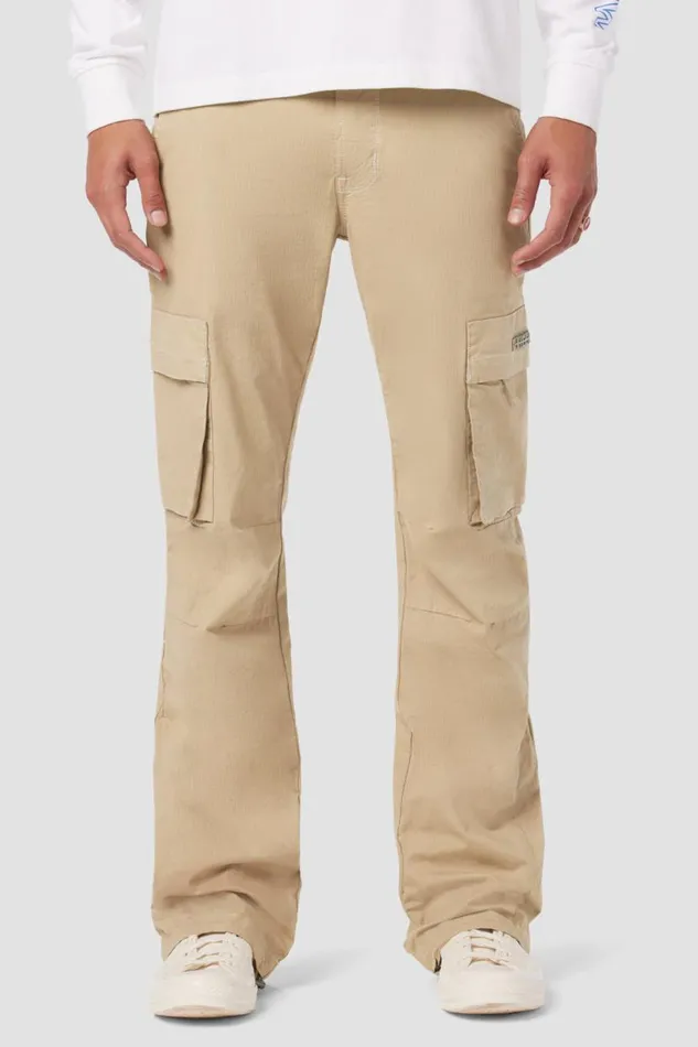 Hudson Jeans Pants Men Walker Cargo Kick Flare Ripstop Khaki