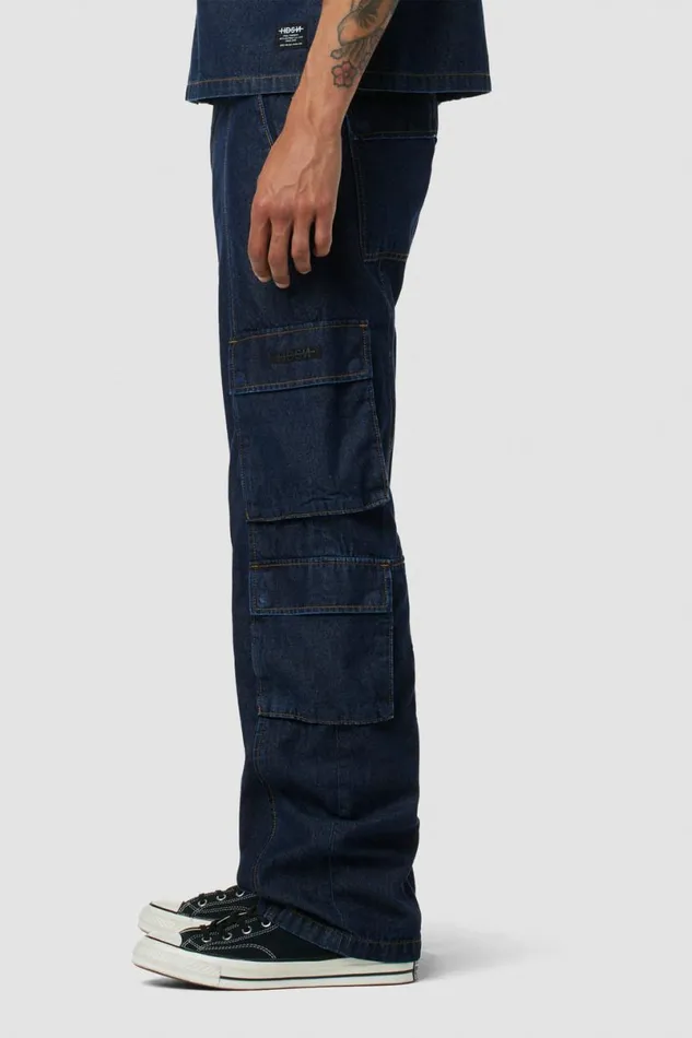 Hudson Jeans Pants Men Wide Leg Cargo Dark Chambray Hudson Jeans Pants Men Wide Leg Cargo Dark Chambray