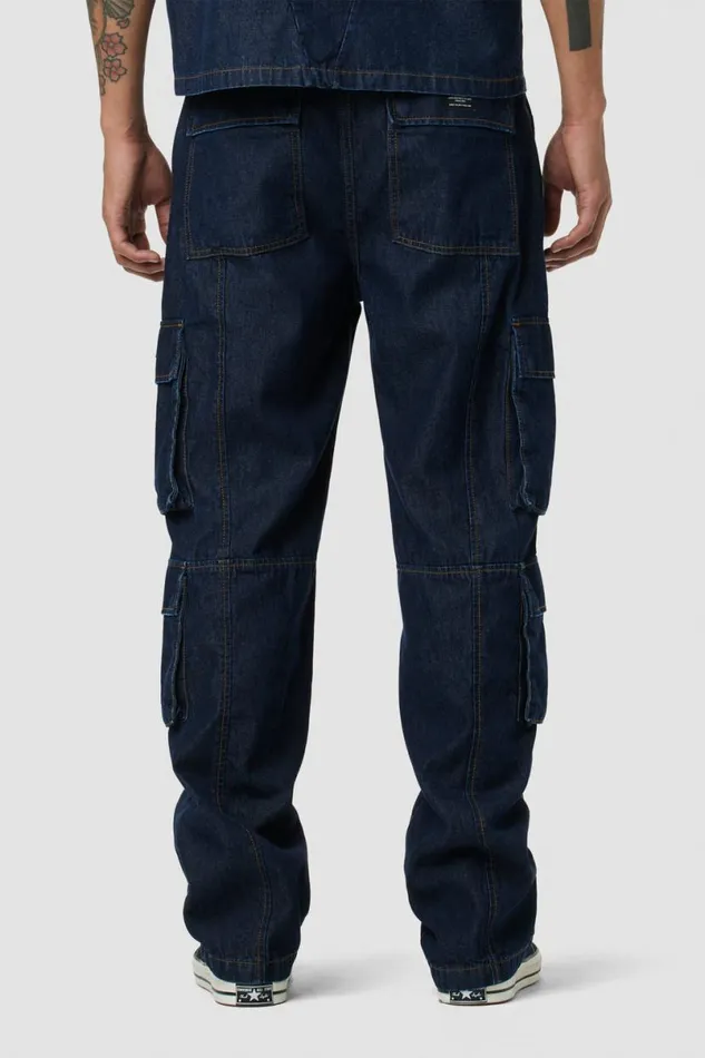 Hudson Jeans Pants Men Wide Leg Cargo Dark Chambray Hudson Jeans Pants Men Wide Leg Cargo Dark Chambray