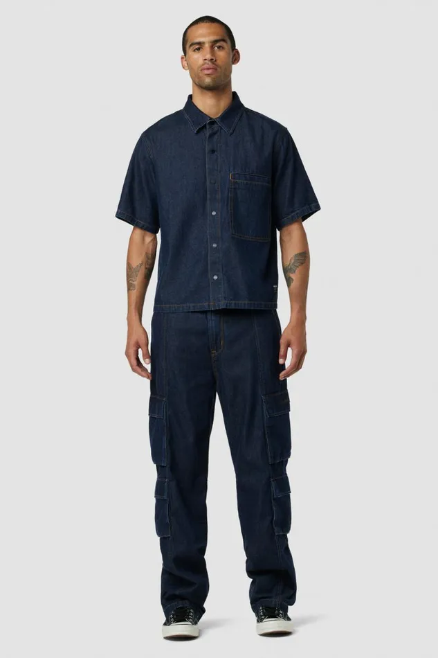 Hudson Jeans Pants Men Wide Leg Cargo Dark Chambray Hudson Jeans Pants Men Wide Leg Cargo Dark Chambray