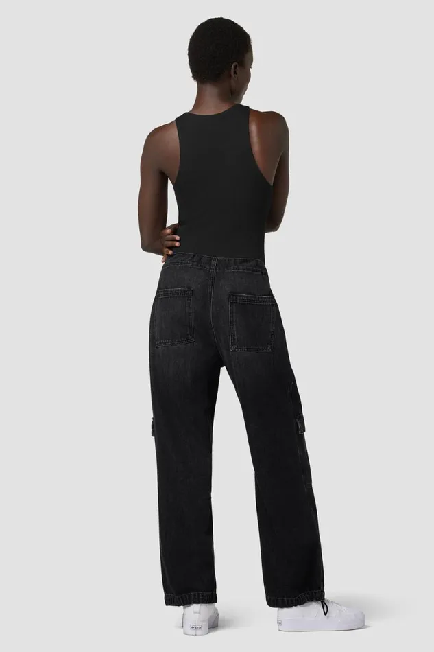 Hudson Jeans Pants Women Drawstring Parachute Pant Faded Black Hudson Jeans Pants Women Drawstring Parachute Pant Faded Black