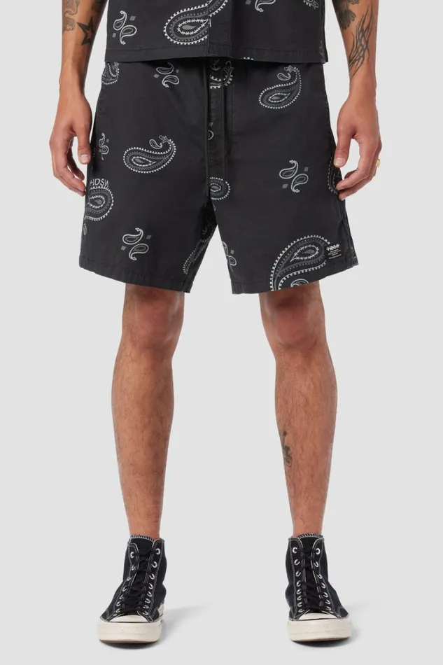 Hudson Jeans Shorts Men Racer Short Black Bandana