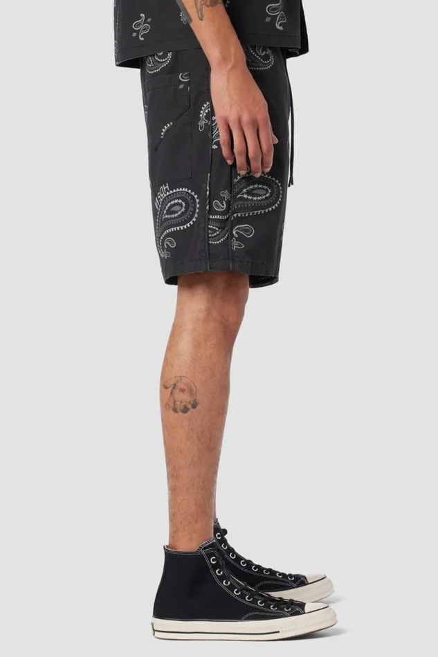 Hudson Jeans Shorts Men Racer Short Black Bandana Hudson Jeans Shorts Men Racer Short Black Bandana
