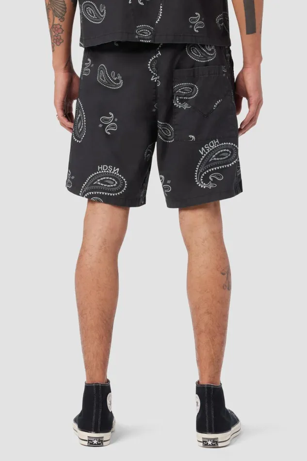 Hudson Jeans Shorts Men Racer Short Black Bandana Hudson Jeans Shorts Men Racer Short Black Bandana