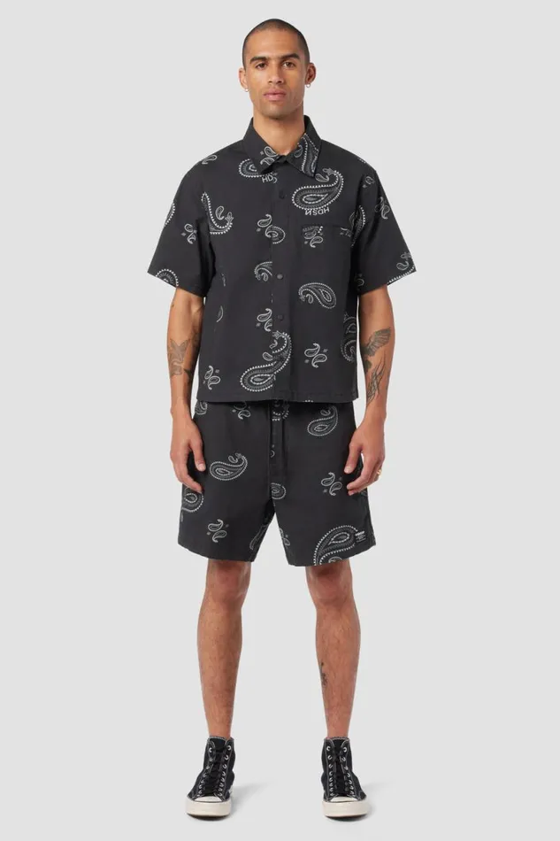 Hudson Jeans Shorts Men Racer Short Black Bandana Hudson Jeans Shorts Men Racer Short Black Bandana