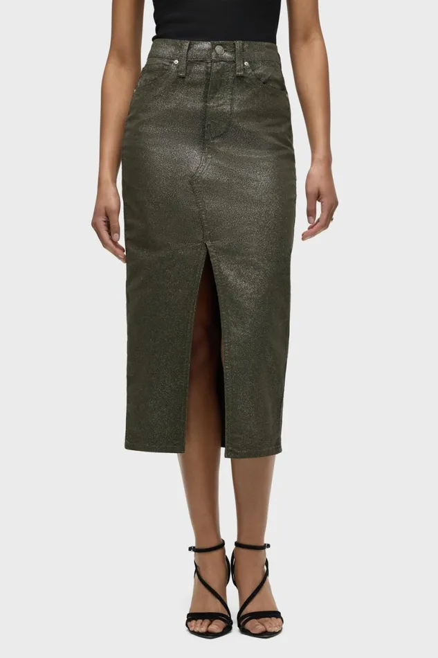 Hudson Jeans Skirts Women Reconstructed Skirt Cypress Glitter