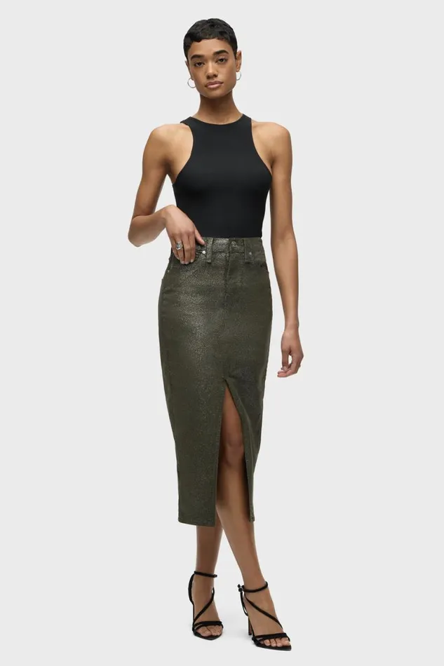 Hudson Jeans Skirts Women Reconstructed Skirt Cypress Glitter Hudson Jeans Skirts Women Reconstructed Skirt Cypress Glitter