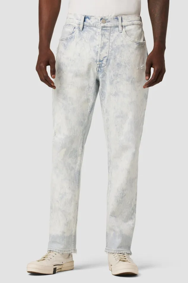 Hudson Jeans Straight Leg Men Reese Straight Leg Jean 32034 Inseam White Acid