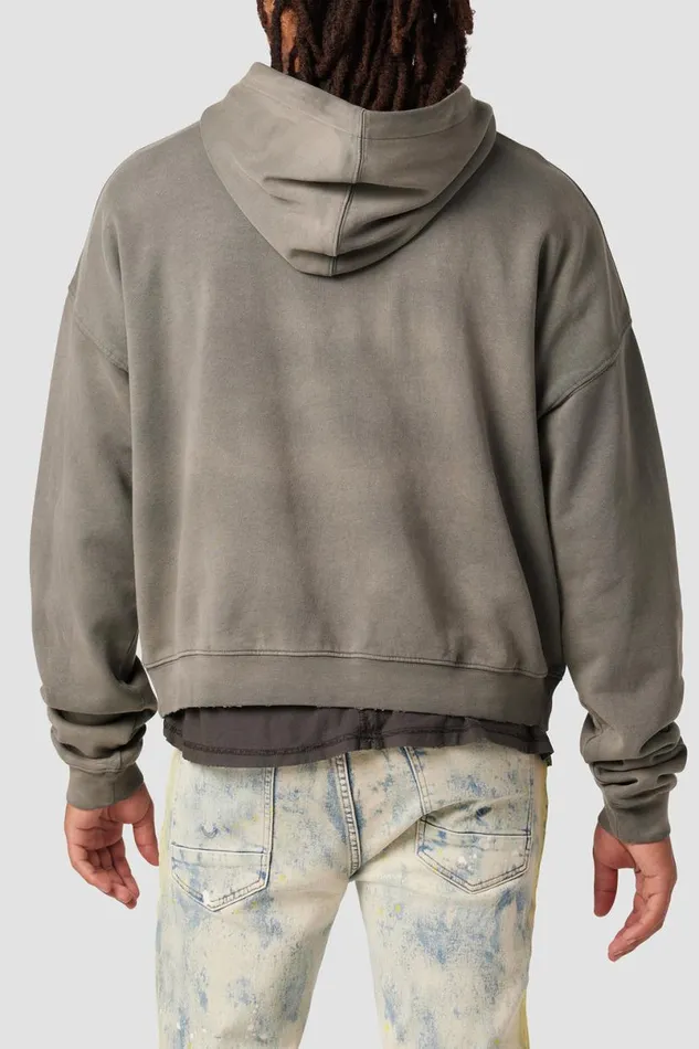 Hudson Jeans Tops and Sweaters Men Crop Hoodie Storm Grey Hudson Jeans Tops and Sweaters Men Crop Hoodie Storm Grey