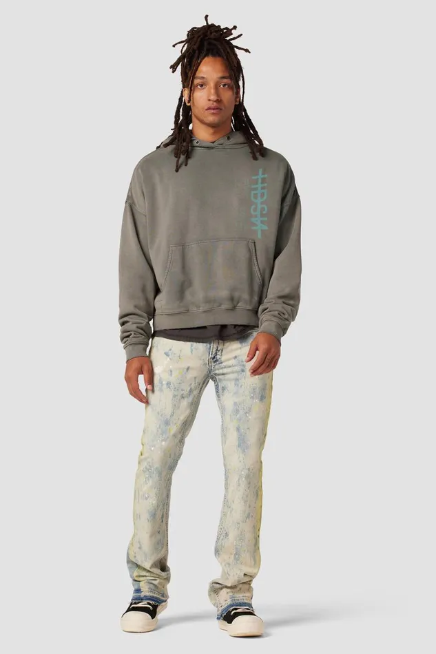 Hudson Jeans Tops and Sweaters Men Crop Hoodie Storm Grey Hudson Jeans Tops and Sweaters Men Crop Hoodie Storm Grey