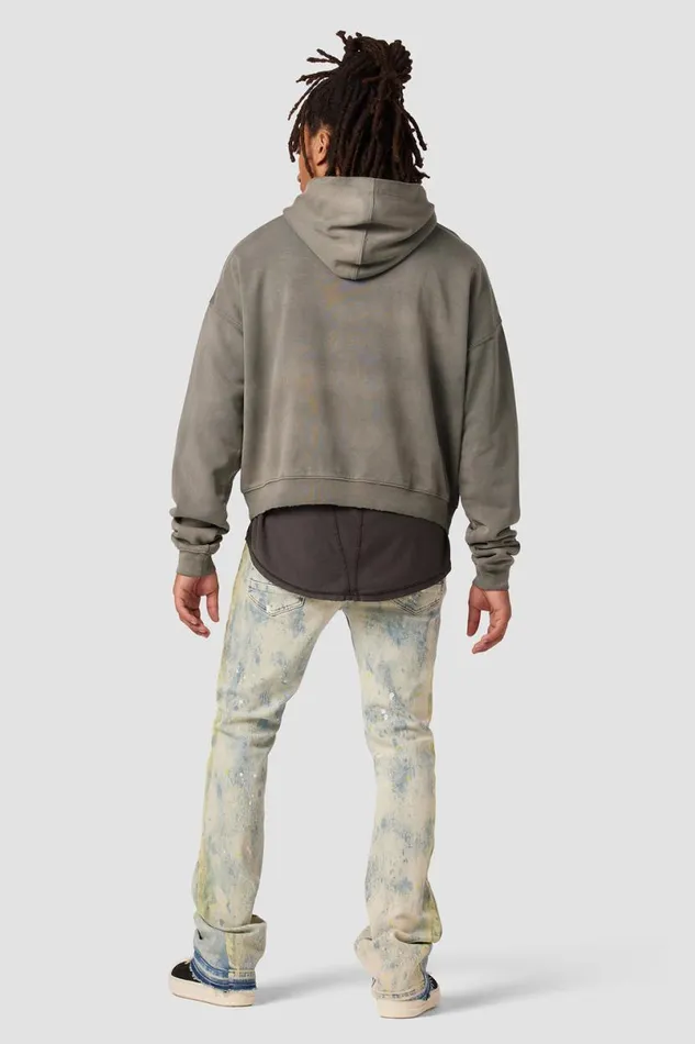 Hudson Jeans Tops and Sweaters Men Crop Hoodie Storm Grey Hudson Jeans Tops and Sweaters Men Crop Hoodie Storm Grey
