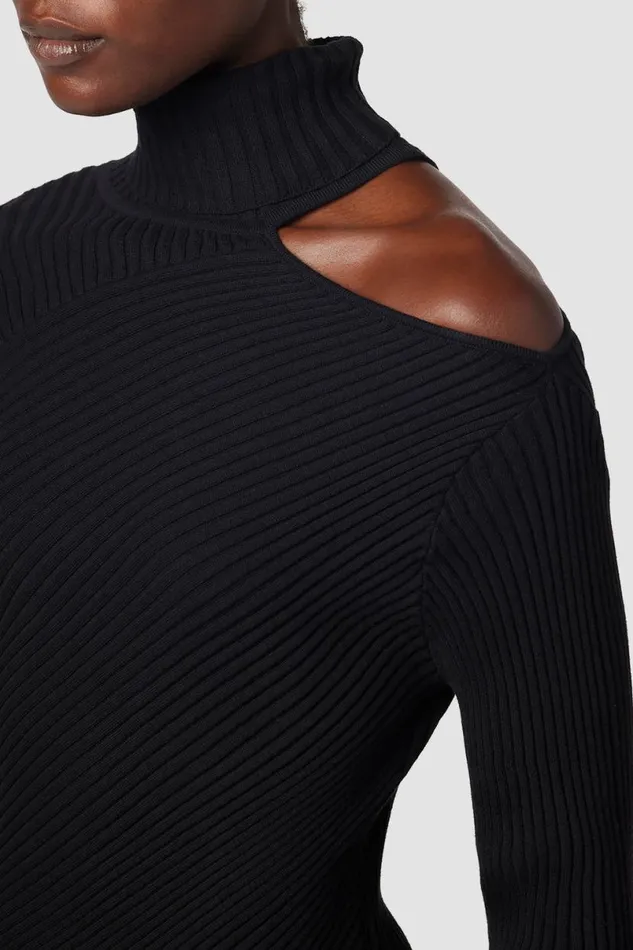 Hudson Jeans Tops and Sweaters Women Cut Out Shoulder Sweater Black Hudson Jeans Tops and Sweaters Women Cut Out Shoulder Sweater Black