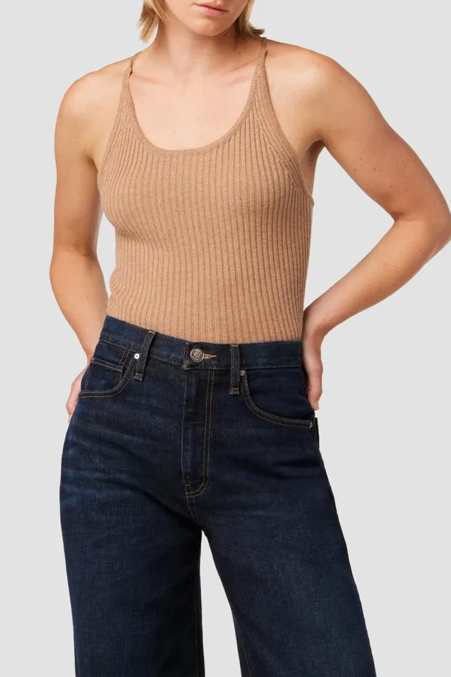 Hudson Jeans Tops and Sweaters Women Knot Back Sweater Tank Camel