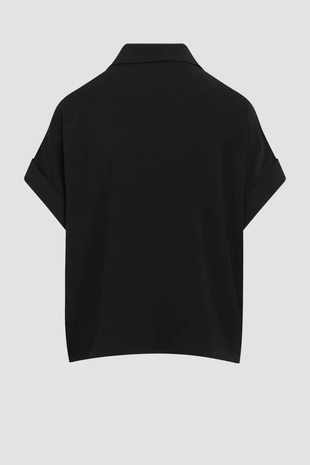 Hudson Jeans Tops and Sweaters Women Knotted Button Down Shirt Black Hudson Jeans Tops and Sweaters Women Knotted Button Down Shirt Black