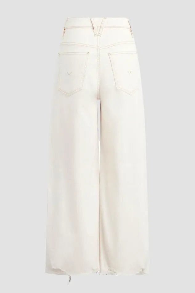 Hudson Jeans Wide Leg Women James HighRise Wide Leg Crop Jean Ecru Destructed Hem Hudson Jeans Wide Leg Women James HighRise Wide Leg Crop Jean Ecru Destructed Hem