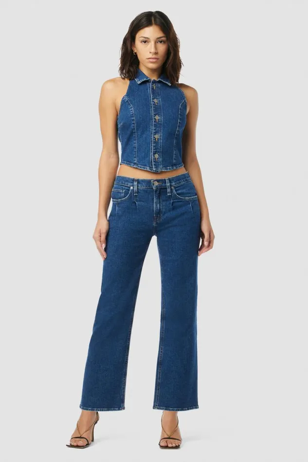 Hudson Jeans Wide Leg Women Rosie Pleated HighRise Wide Leg Jean Rocky Blue Hudson Jeans Wide Leg Women Rosie Pleated HighRise Wide Leg Jean Rocky Blue