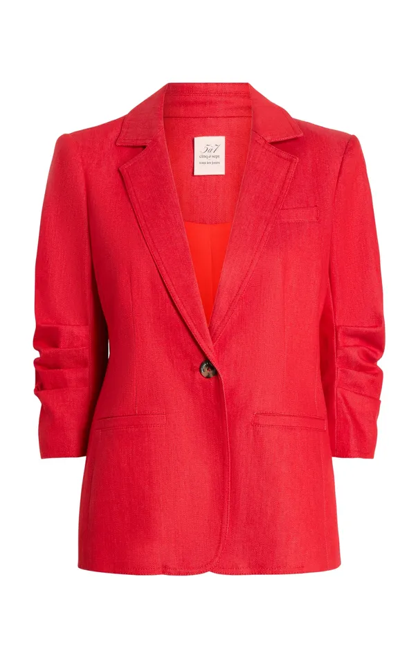 Jackets and Blazers Cinq Sept Women Denim Khloe Blazer Deep Tangelo