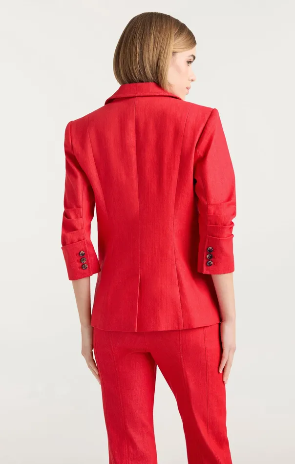 Jackets and Blazers Cinq Sept Women Denim Khloe Blazer Deep Tangelo