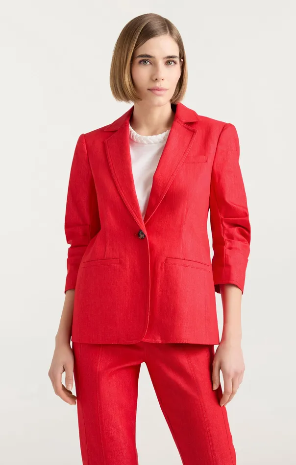 Jackets and Blazers Cinq Sept Women Denim Khloe Blazer Deep Tangelo