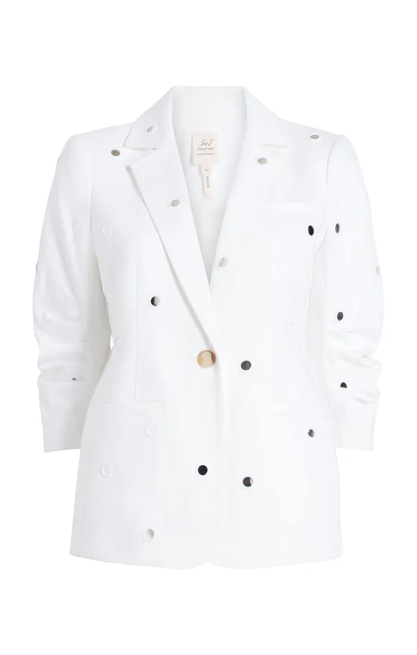 Jackets and Blazers Cinq Sept Women Mirror Denim Khloe Blazer White