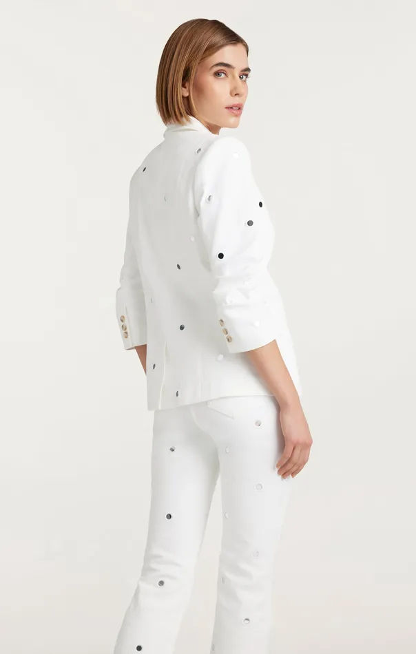 Jackets and Blazers Cinq Sept Women Mirror Denim Khloe Blazer White