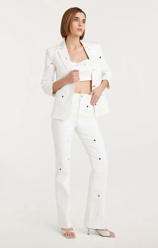 Jackets and Blazers Cinq Sept Women Mirror Denim Khloe Blazer White