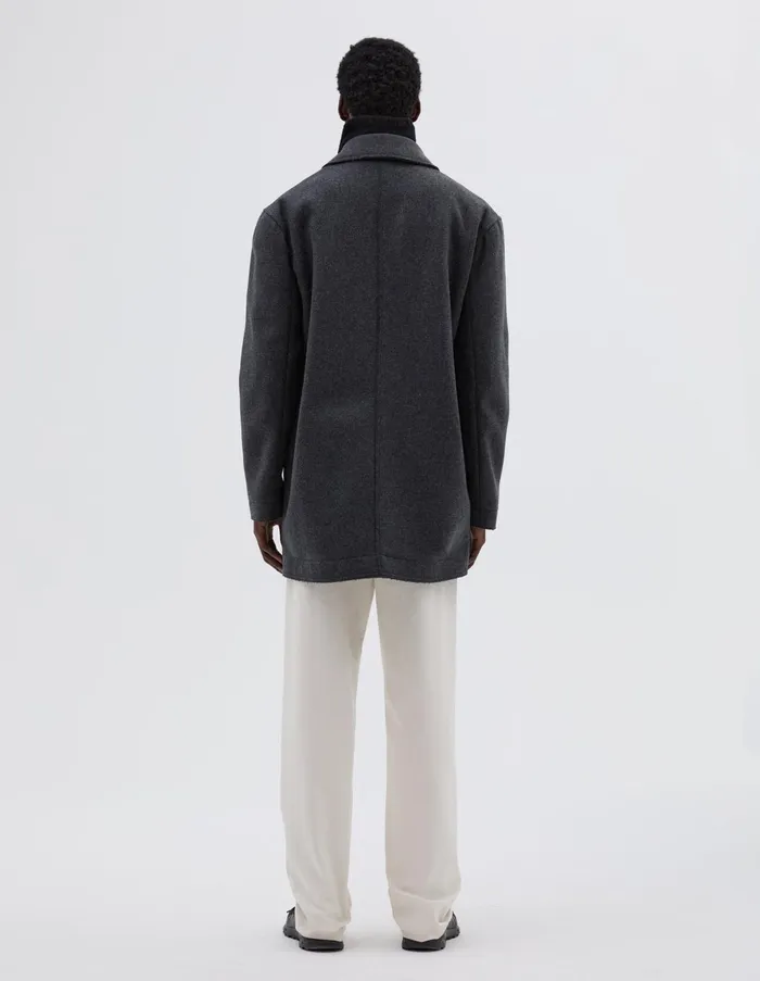 Jackets and Coats Men Margaret Howell Raw Edge Jacket Charcoal