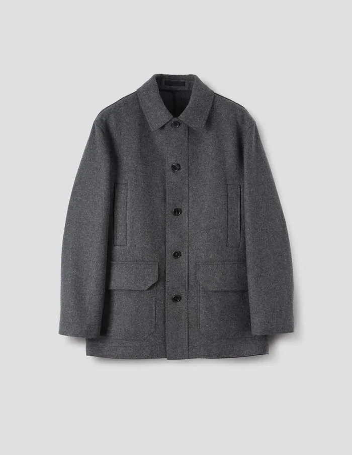 Jackets and Coats Men Margaret Howell Raw Edge Jacket Charcoal