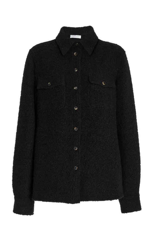 Jackets and Coats Women Gabriela Hearst John Austin Shirt In Black Recycled Cashmere Boucle Jackets and Coats Women Gabriela Hearst John Austin Shirt In Black Recycled Cashmere Boucle