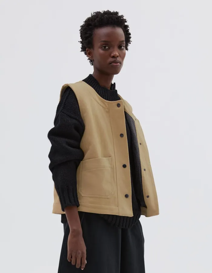 Jackets and Coats Women Margaret Howell Mhl Patch Pocket Jerkin Stone