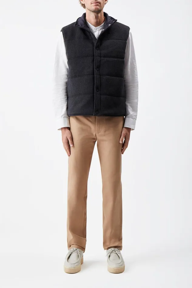 Jackets and Outerwear Men Gabriela Hearst Clay Reversible Puffer Vest In Charcoal Cashmere And Nylon Jackets and Outerwear Men Gabriela Hearst Clay Reversible Puffer Vest In Charcoal Cashmere And Nylon