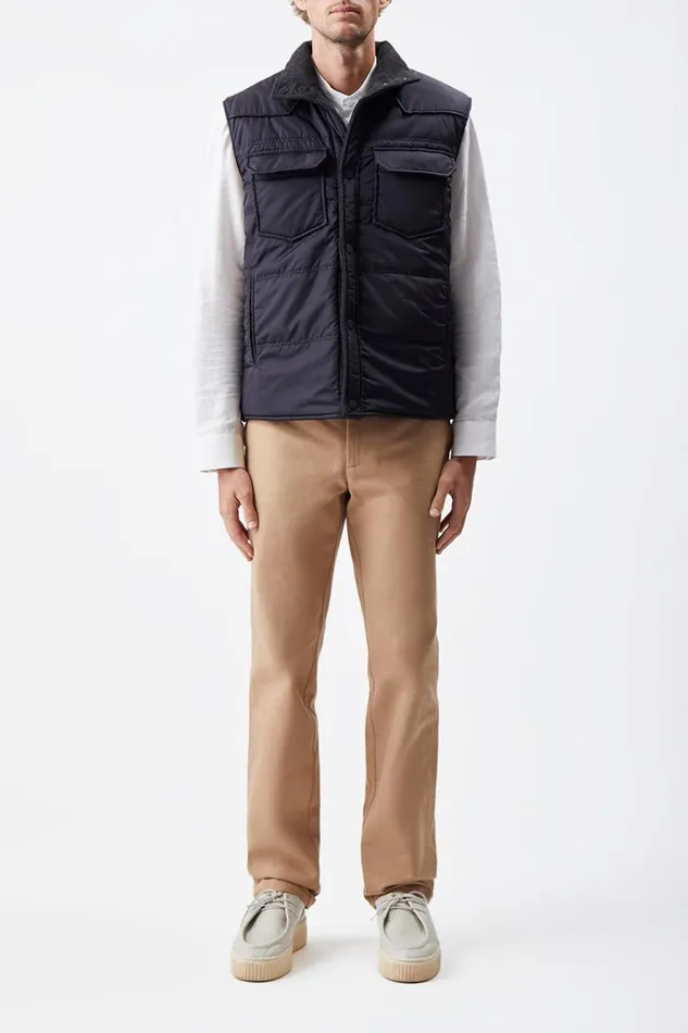 Jackets and Outerwear Men Gabriela Hearst Clay Reversible Puffer Vest In Charcoal Cashmere And Nylon Jackets and Outerwear Men Gabriela Hearst Clay Reversible Puffer Vest In Charcoal Cashmere And Nylon