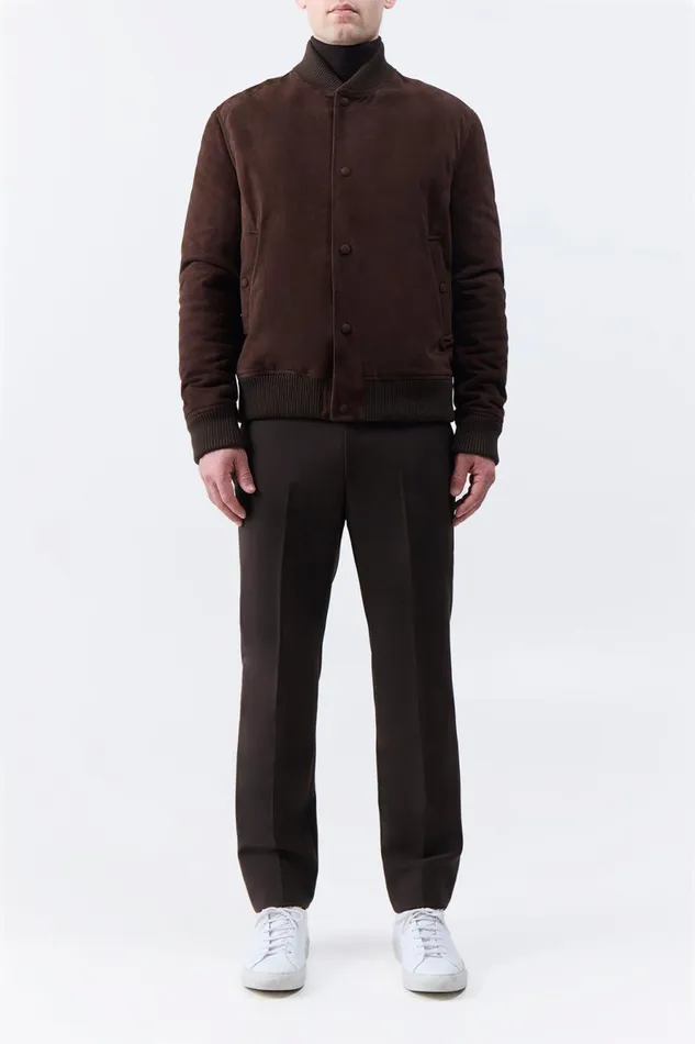Jackets and Outerwear Men Gabriela Hearst Greg Bomber In Dark Chocolate Suede Jackets and Outerwear Men Gabriela Hearst Greg Bomber In Dark Chocolate Suede