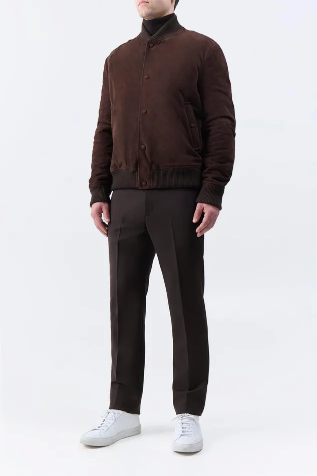 Jackets and Outerwear Men Gabriela Hearst Greg Bomber In Dark Chocolate Suede Jackets and Outerwear Men Gabriela Hearst Greg Bomber In Dark Chocolate Suede