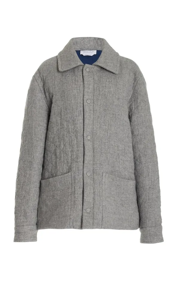 Jackets and Outerwear Men Gabriela Hearst Skye Paddock Jacket In Light Grey Melange Cashmere Linen Jackets and Outerwear Men Gabriela Hearst Skye Paddock Jacket In Light Grey Melange Cashmere Linen