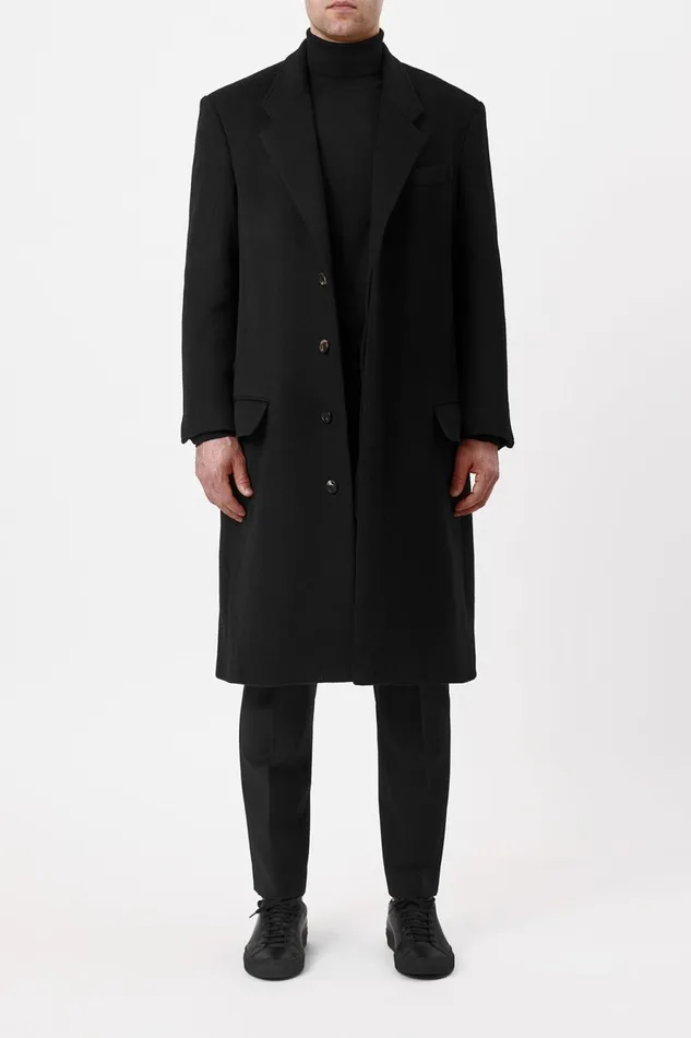 Jackets and Outerwear Men Gabriela Hearst Slade Coat In Black DoubleFace Recycled Cashmere Jackets and Outerwear Men Gabriela Hearst Slade Coat In Black DoubleFace Recycled Cashmere