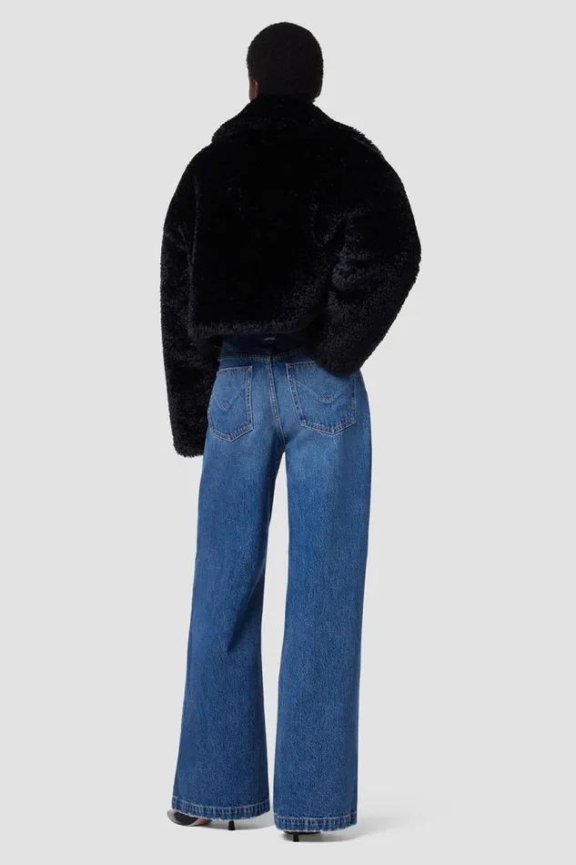 Jackets and Outerwear Women Hudson Jeans Cropped Plush Teddy Fur Jacket Black Jackets and Outerwear Women Hudson Jeans Cropped Plush Teddy Fur Jacket Black