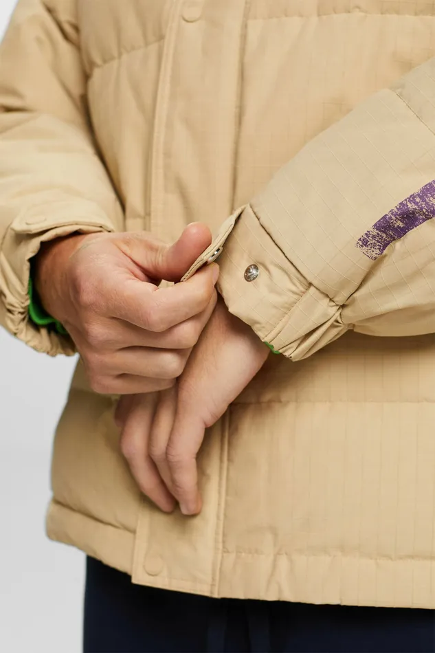 Jackets Coats Men Esprit Logo Down Puffer Jacket Sand
