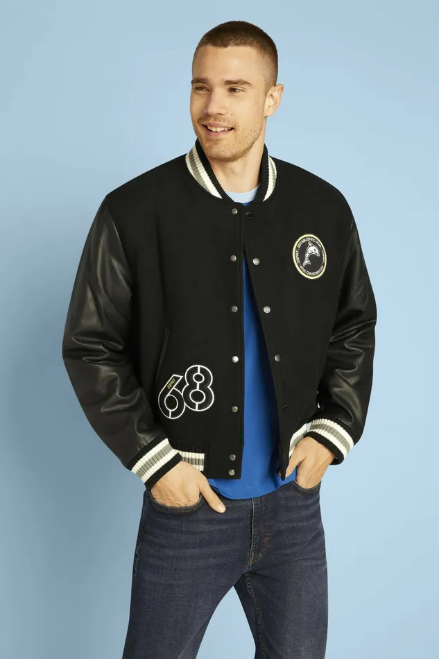 Jackets Coats Men Esprit Varsity Jacket Black