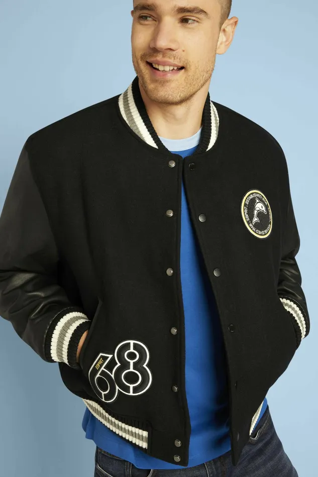 Jackets Coats Men Esprit Varsity Jacket Black