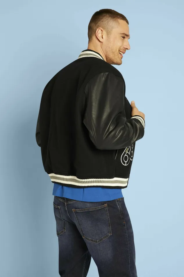 Jackets Coats Men Esprit Varsity Jacket Black