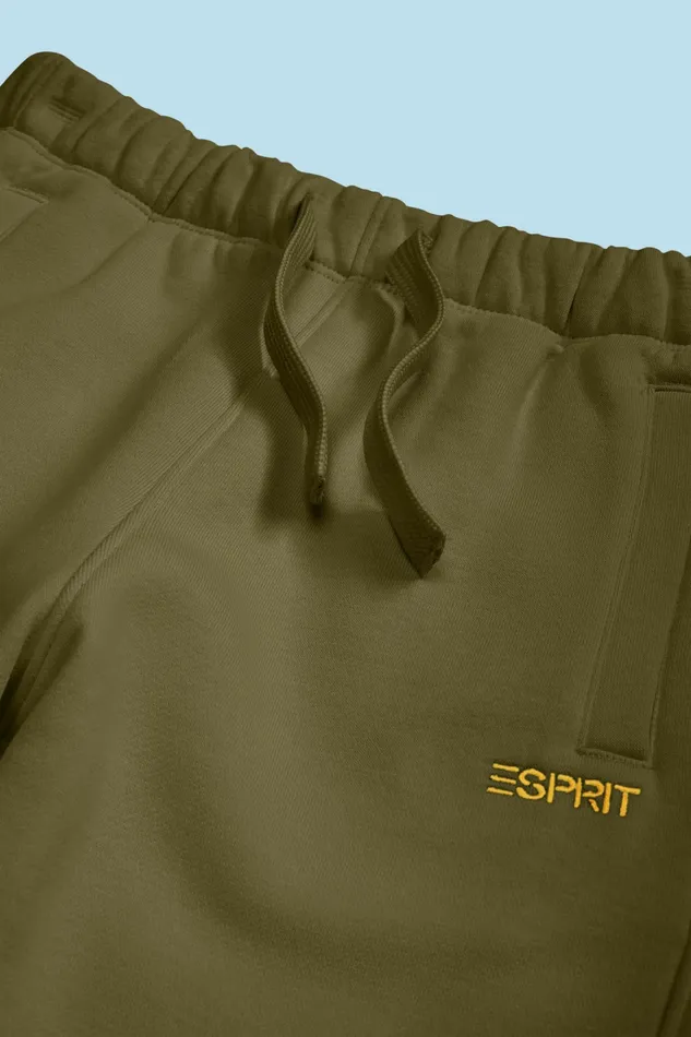 Joggers Kids Esprit CottonBlend Logo Sweatpants Olive