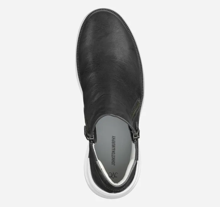 Johnston and Murphy Boots and Booties Women Emery Zip Bootie Navy Washed Italian Sheepskin Johnston and Murphy Boots and Booties Women Emery Zip Bootie Navy Washed Italian Sheepskin