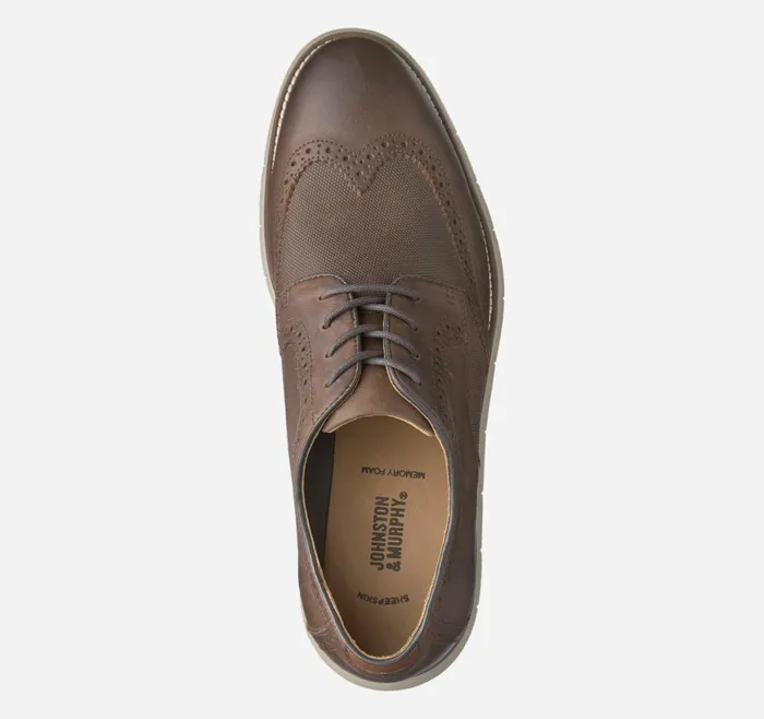 Johnston and Murphy LaceUps Men Holden Embossed Wingtip Brown Oiled Full Grain Johnston and Murphy LaceUps Men Holden Embossed Wingtip Brown Oiled Full Grain