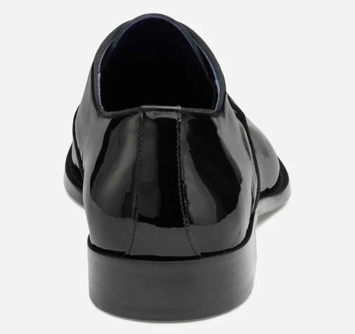 Johnston and Murphy LaceUps Men Kinser Plain Toe Black Italian Patent Calfskin Johnston and Murphy LaceUps Men Kinser Plain Toe Black Italian Patent Calfskin