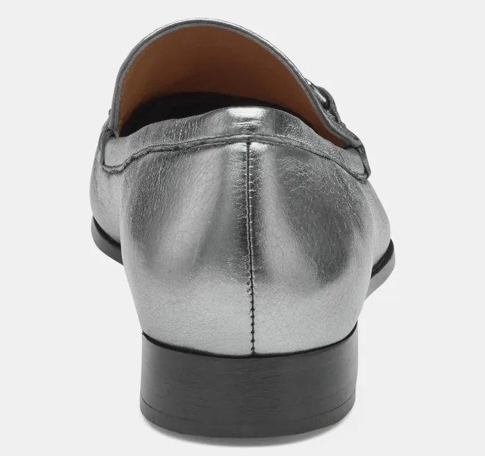 Johnston and Murphy Mules and Loafers Women Ali Bit Loafer Pewter Metallic Sheepskin Johnston and Murphy Mules and Loafers Women Ali Bit Loafer Pewter Metallic Sheepskin