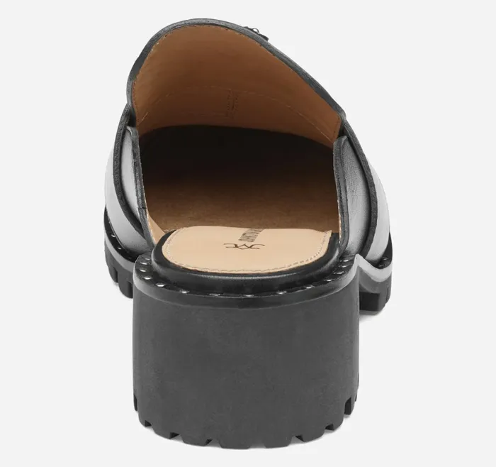 Johnston and Murphy Mules and Loafers Women Alice Fringe Mule Black Calfskin Johnston and Murphy Mules and Loafers Women Alice Fringe Mule Black Calfskin