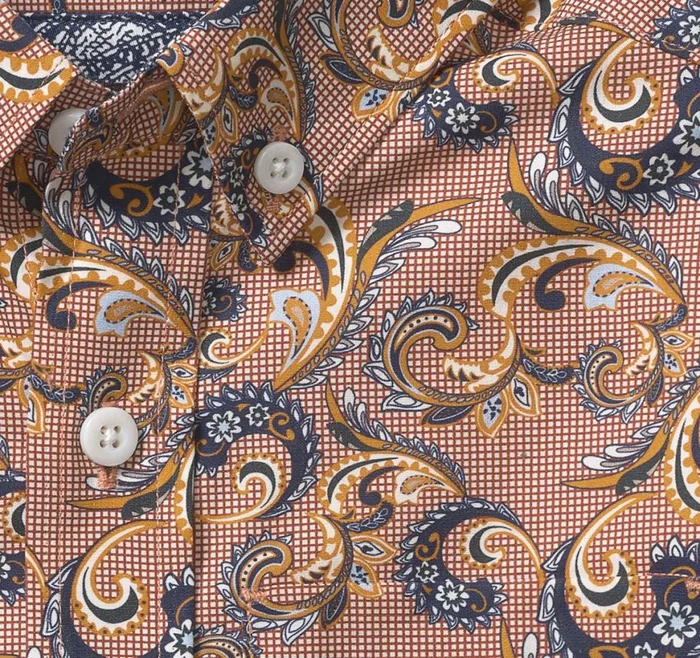 Johnston and Murphy Shirts Boys Boys LongSleeve Print Shirt Orange Checkered Paisley Johnston and Murphy Shirts Boys Boys LongSleeve Print Shirt Orange Checkered Paisley