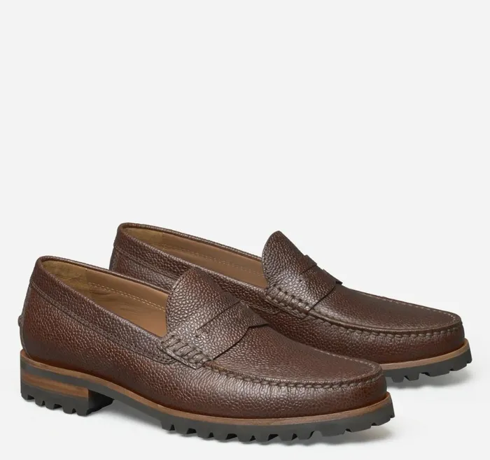 Johnston and Murphy SlipOns Men Baldwin Lug Penny Mahogany Scotch Grain